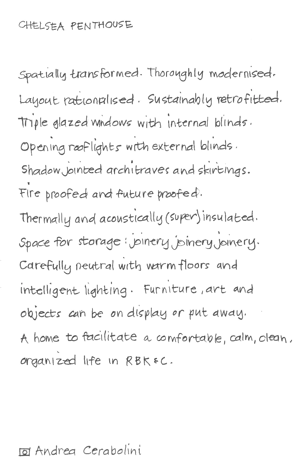 Text describing architectural project